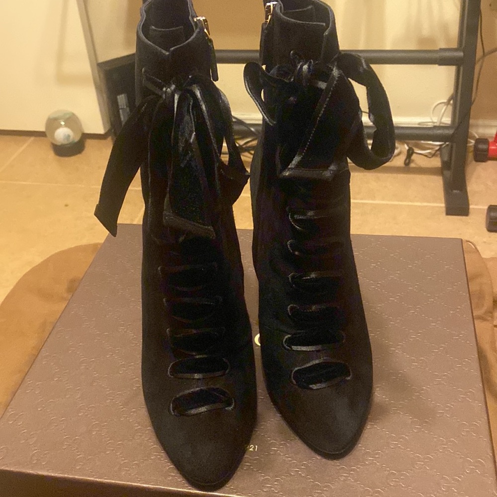GUCCI BOOTS BLACK SUEDE 9 1/2 - Picture 6 of 6